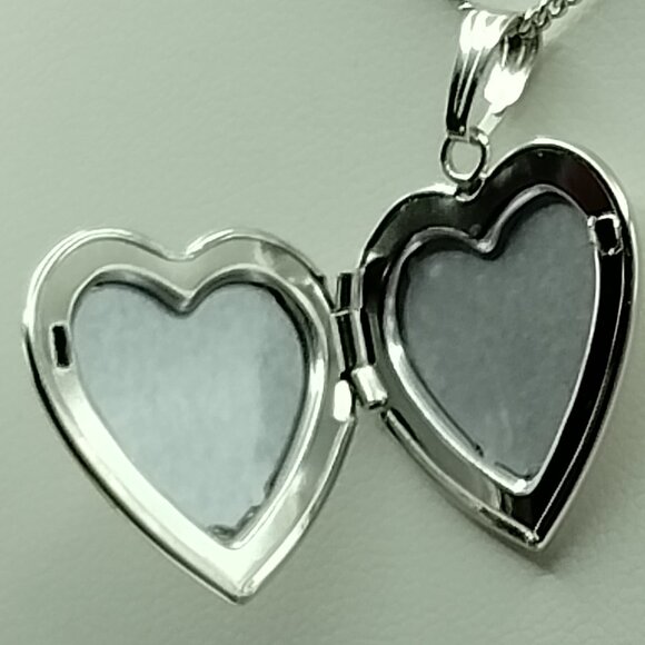 Sterling Polished Heart Locket Pendant Necklace - Picture 4 of 15